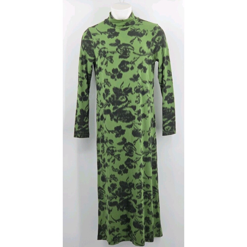 Bryn Walker Robin Fiori Maxi Midi Dress Size Large Green Floral Lagenlook Lagom